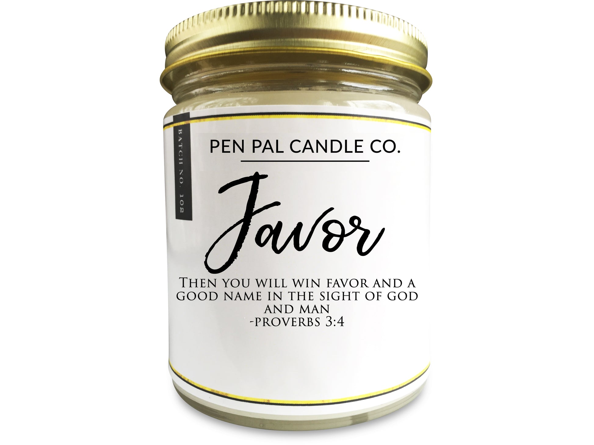 Favor Inspirational Candle - PenPal Candle Co ™ - Personalize Candle Greetings
