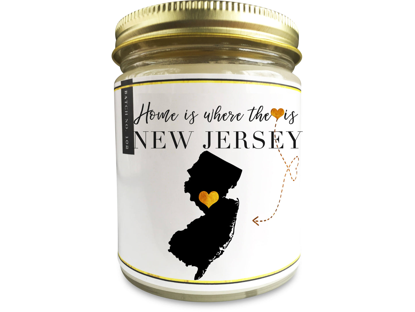 New Jersey State Scented Candle - Personalized Gift