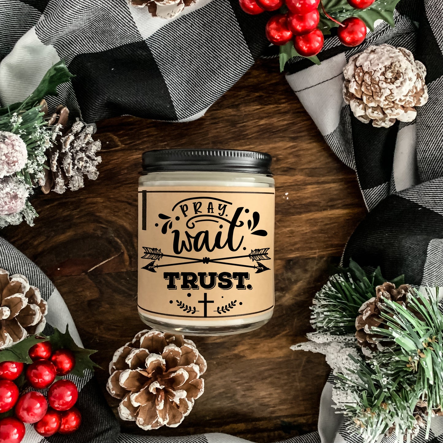 Wait and Trust Religious Candle